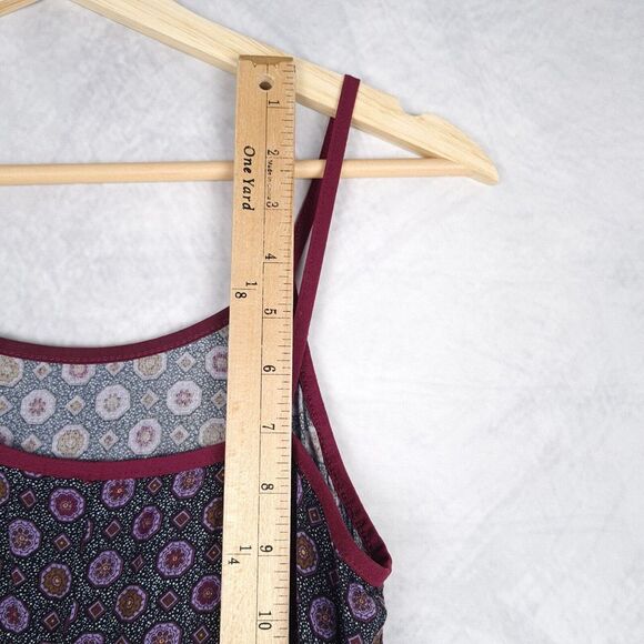 VntgY2K Slip Dress Womens Small Black Purple Rayon Ruffle Strappy Whimsy Goth - Picture 14 of 16